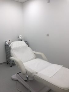 Patient bed in a clinic