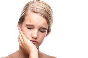 Female Holding her Receding Chin